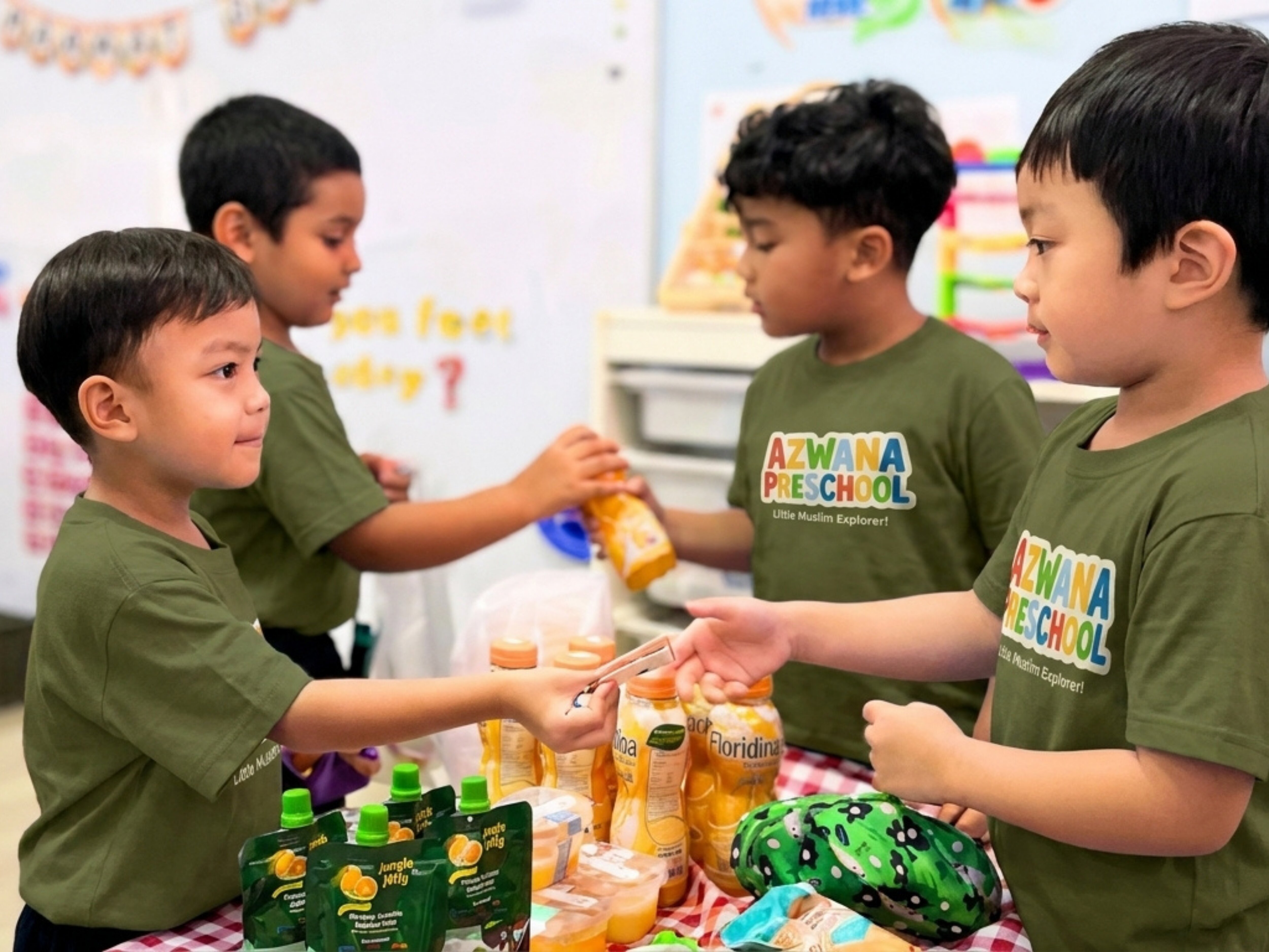 Anak-anak Azwana Preschool bermain simulasi jual-beli Market Day
